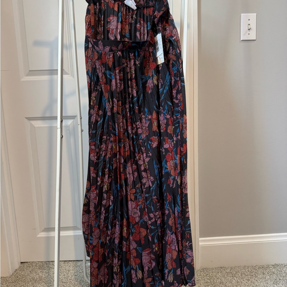 LuLaRoe Wrap Maxi Skirt with Red and Blue Floral Design